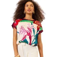 Love & Roses Blusenshirt Love & Roses Oberteil mit Satin-Front, Regular (1-tlg)