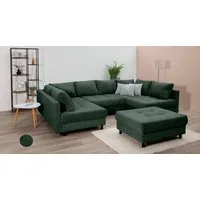 COLLECTION AB Wohnlandschaft Toni U-Form, B: 298 cm, Liegefl. 282x178cm, Set: Sofa & Hocker, 3 Zierkissen, Federkern