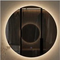 Planetmöbel Dekospiegel NOVA Spiegel mit Beleuchtung 60 - 80 cm (Dekorativer Wandspiegel ohne Rahmen 60 cm, Spiegel mit LED-Licht), Touch-Funktion, Dimmbar 4200k