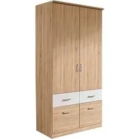 rauch Kleiderschrank Kleiderschrank Schrank Garderobe deckenhoher Schrank BREMEN (optional mit Spiegel, Breiten: 91/136/181 cm, Höhe: 199 cm) in vielen Farbvariationen, inkl. Kranzblende MADE IN GERMANY