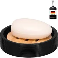 bremermann Seifenschale Seifenschale SEGNO aus Bambus und Kunststoff, Seifenhalter, schwarz, Ø 11.5 cm, 1-St.
