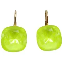 Mugello Paar Ohrhänger Romy neongelb vergoldet knallig Neonfarbe auffällig, Handgefertigter Modeschmuck, made in Germany
