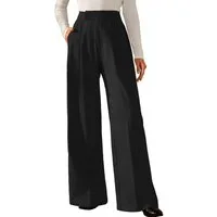 Arach&Cloz Anzughose Damen Businesshose weitem Anzughose knitterfrei Stoffhosen Pleated Wide Leg Pants Loungehose Geeignet Büro und Alltag