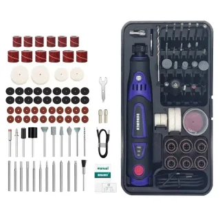 DONUMEH DMSD-100 Cordless Mini Electric Rotary Tool 3-Speed USB Rechargeable Grinder with 82 Accessories for Engraving P