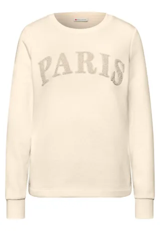 Street One - Sweatshirt mit Wording beige - Gr. - 34