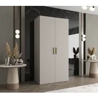MOEBLO Drehtürenschrank LIVENTO 1 (mit Soft-Close, moderne Griffe – Moderner Kleiderschrank mit Einlegeböden & Kleiderstange für Schlafzimmer und Ankleide, Kleiderschrank Schrank Garderobe Schlafzimmer Drehtürenschrank) (BxHxT): 100/150/200/250/300x2