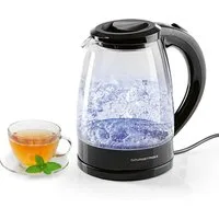 GOURMETmaxx Wasserkocher aus Glas mit automatischer Abschaltung max. 1800 W, 1800 W, 360° drehbar, Wasserstandsanzeige, LED-Beleuchtung-1,8L Füllmenge