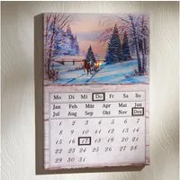 3PAGEN LED Dekoobjekt Ewiger LED-Kalender Winterlandschaft Dauerkalender Wandkalender