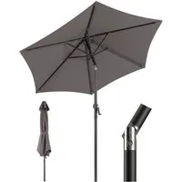 Sekey Sonnenschirm 200 cm Gartenschirm Rund Marktschirm Knickbar mit Kurbel, LxB: 200x200 cm, Windstabil & neigbar, ideal für Balkon, Garten & Terrasse, UV 50+