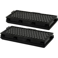 McFilter HEPA-Filter 2 Stück, Zubehör für Miele S8340 EcoLine PowerLine S8, S8360, passgenau, schwarz, Alternative zu SF-AH 50