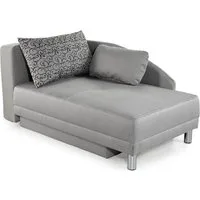 luma-home Recamiere 15122, mit Bettfunktion B149/T90/H80 cm, Federkern, Bettkasten, Liegefläche 200x84 cm, Flachgewebe Hellgrau