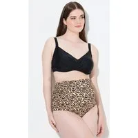 Ulla Popken Bikinislip Badeslip Leo-Muster breiter Stretch-Einsatz Schwangerschaft