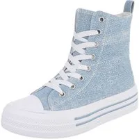 Ital-Design Hochschaft-Sneaker für Damen - Bequem und vielseitig Sneakerboots (91261161) Flach Sneakers High in Hellblau