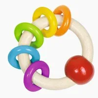 goki Greifspielzeug Greifling 5 Regenbogenringe (packung, 1-tlg., set), Holzspielzeug ideal für erste Sinneseindrücke