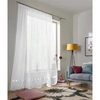 OTTO home Gardine Eby (1 St), Kräuselband, transparent, Satin, Vorhang, Fertiggardine, Store, transparent
