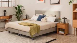 BRUNO Boxspringbett Komfort 200x200cm in Hellgrau | höchster Schlafkomfort zum besten Preis
