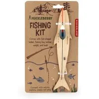 Kikkerland Lernspielzeug Kinder Angelset Fishing Kit mit Schwimmer Wurfleine Haken Gewichte, fischförmiger Halter