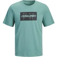 Jack & Jones Rundhalsshirt Jack&Jones Übergrößen T-Shirt blaugrün JJCOLE Print