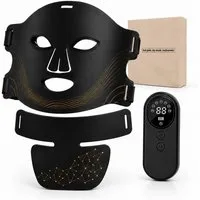 Toomoke LED-Gesichtsmaske mit Halsmaske, Rotlichtmaske Lichtmaske Infrarotmaske für Gesicht Hals, LED Hautpflege Maske Beauty Pflege Zuhause, 4 Lichtmodi, 312 Lichtchips, 2000-mAh-Controller