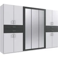 Wimex Kleiderschrank Taiga Kleiderschrank mit Spiegel mit Schubladen auf bequemer Höhe, Garderobe Schlafzimmerschrank