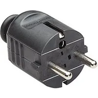 Bachmann Schutzkontaktstecker Stromadapter Schutzkontakt, CEE 7/7, Typ-E/F, 0 cm, schwarz bruchfest montierbar, 910.170