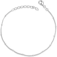 Materia Armkette Damen Panzerkette Kugeln 17-20cm SA-66, 925 Sterling Silber