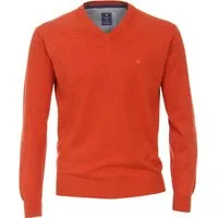 Redmond V-Ausschnitt-Pullover REDMOND Casual Herren Pullover Langarm V-Neck Comfort Orange