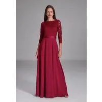 SWING Abendkleid - Abendkleid aus Spitze und Chiffon mit ¾ Arm Taillierte Passform mit ausgestelltem Rockteil