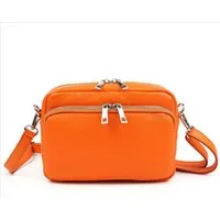 MIRROSI Umhängetasche Damen, Crossbody Bag, Echtleder Made in Italy, 22x16x7cm (BXHXT)