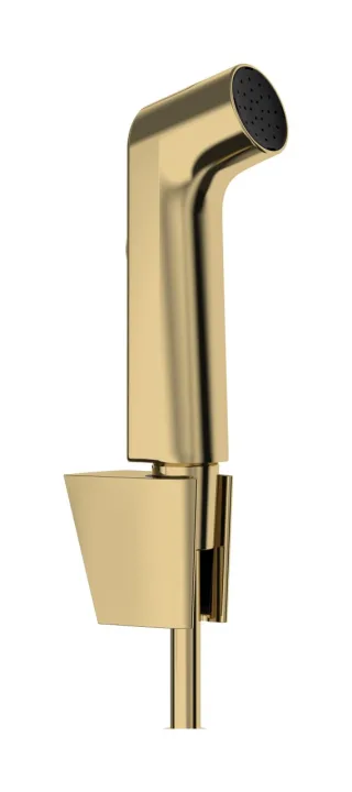 Hansgrohe Handbrause Bidette S 1jet/Porter S m. Textilschlauch 1250mm polished gold optic , 292389 29238990