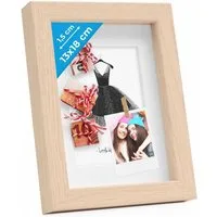 PHOTOLINI Bilderrahmen 3D-Objektrahmen zum Befüllen mit Passepartout und Glasscheibe, für 1 Bilder (1 Einzelrahmen), Rahmen 13x18 cm für Objekte bis 1,5 cm Tiefe zum Basteln & Verschenken