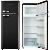 Wolkenstein Kühl-/Gefrierkombination GK212.4RT B, 145.6 cm hoch, 54.5 cm breit, Retro Kühlschrank GK212.4RT B schwarz 211 L