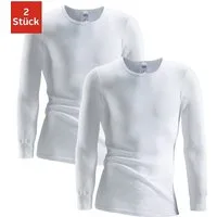 Clipper Unterhemd (2-St) schlichtes Basic, Unterziehshirt - in Doppelripp, Langarmshirt