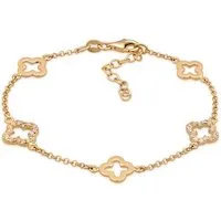 Elli Armband Kleeblatt Zirkonia Weiß 925 Sterling Silber (kein Set, 1-tlg)