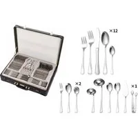Cheffinger Besteck-Set Essbesteck Besteck-Set für 12 Personen m. Besteckkoffer 72-tlg