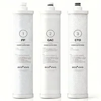 Ecoviva Wasserfilter Ersatzfilterset PP & GAC & CTO, Zubehör für Umkehrosmoseanlage RO800G/1000G