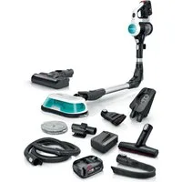 BOSCH Akku-Stielstaubsauger BSS712XHYG, beutellos, HEPA Filter, rotierende Wischpads, 2 Akkus, Schnellladegerät