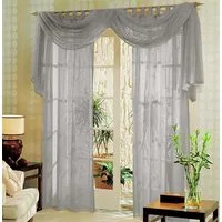 Gardinenbox Gardine (3 St), Schlaufen, transparent, Voile, Voile komplett Gardinen Set 3 teilig