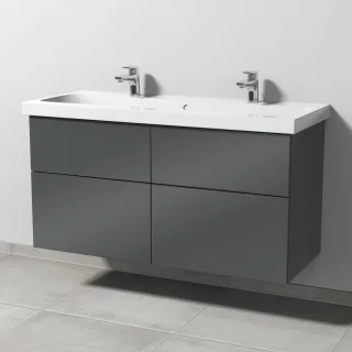 Sanipa 3way Waschtischunterbau zu Geberit iCon Light Waschtisch mit 4 Auszügen, Anthrazit-Glanz SF57679