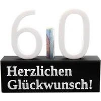 TSB Werk Geschenkbox 60. Geburtstag Geschenk Jubiläum 60 Hochzeit, Geschenkidee, Zahlenständer, Sechzig