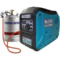 Könner & Söhnen Stromerzeuger KS 2000iG S, 2,00 in kW, (Superleiser Hybrid-Inverter (LPG/Benzin), 1-tlg., 2.0 kW, 62 dB(A), ECO-Modus für 50% Kraftstoffersparnis), Reine Sinuswelle, 19 kg, Parallelschaltung, EURO V