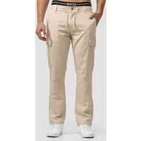 Indicode Leinenhose Herren Leonardo Sommerhose Leinen Herrenhose mit aufgesetzten Taschen