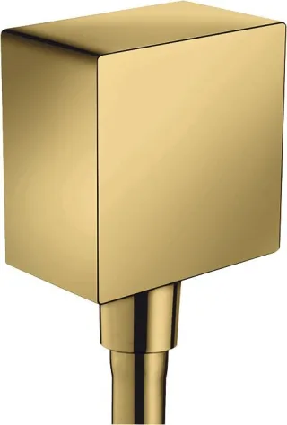Hansgrohe Schlauchanschluss DN15 Fixfit Square mit Rückflussverhinderer Polished Gold-Optik, 2645599 26455990