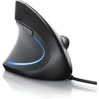 CSL Optische vertikale Linkshänder Mouse, gegen Mausarm/Tennisarm ergonomische Maus (kabelgebunden, Kabelgebunden ergonomisches Design, gelenkschonend für Hand & Unterarm)