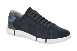 Geox U26FFA ADACTER Herren Sneakers blau schwarz Atmungsaktiv Suede Lederschuhe