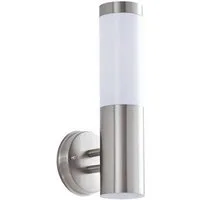 Lindby Außen-Wandleuchte Kristof, Edelstahl Alu IP44, 1 x 15 W LED