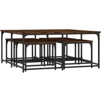 vidaXL Couchtisch Satztische 5 Stk. Räuchereiche Holzwerkstoff (1-St)