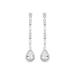 Luxenter Ohrringe aus 925er Sterlingsilber mit Zirkonia, rhodiniert – Ridya