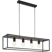 casa NOVA Hängeleuchte HAMPER, 4-flammig, Schwarz, Metall, B 80 cm, ohne Leuchtmittel, Hängeleuchte, Hängelampe