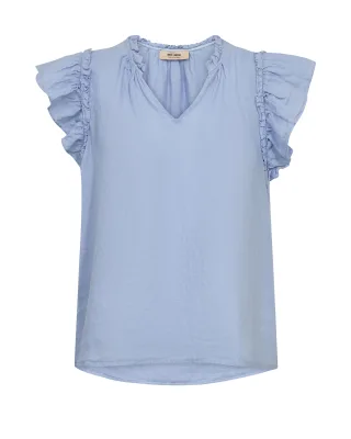 MOS MOSH - MMTea Linen Blouse brunnera blue - Gr. - L